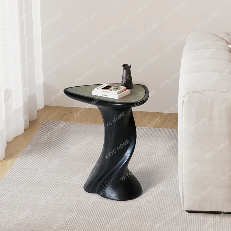 A sense Special-shaped solid wood art High sense living room Small coffee table next to sofa Bedroom bedside corner table
