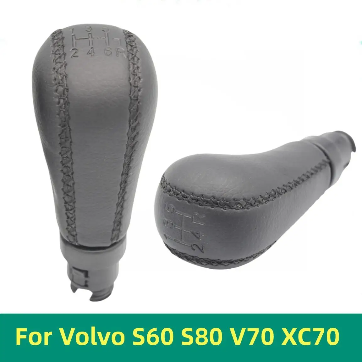 

Black Leather Gear Shift Knob Hand Speed Ball For Volvo S60 S80 V70 XC70 Car Styling Accessories