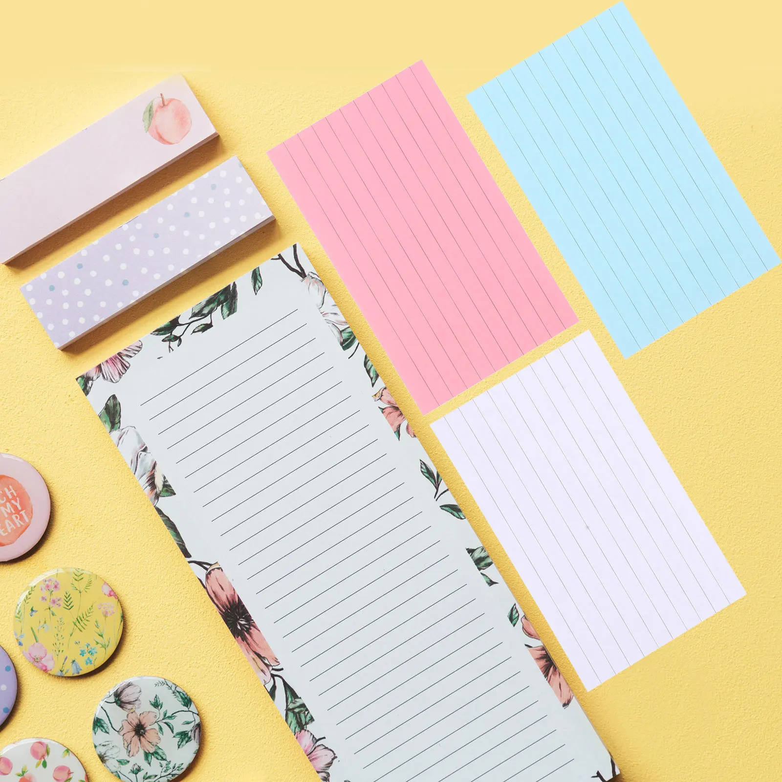 3 Books Memo Pads Self Adhesive Lined Notepad Portable Note Pads for Office School Home Daily Use Memo Stickers