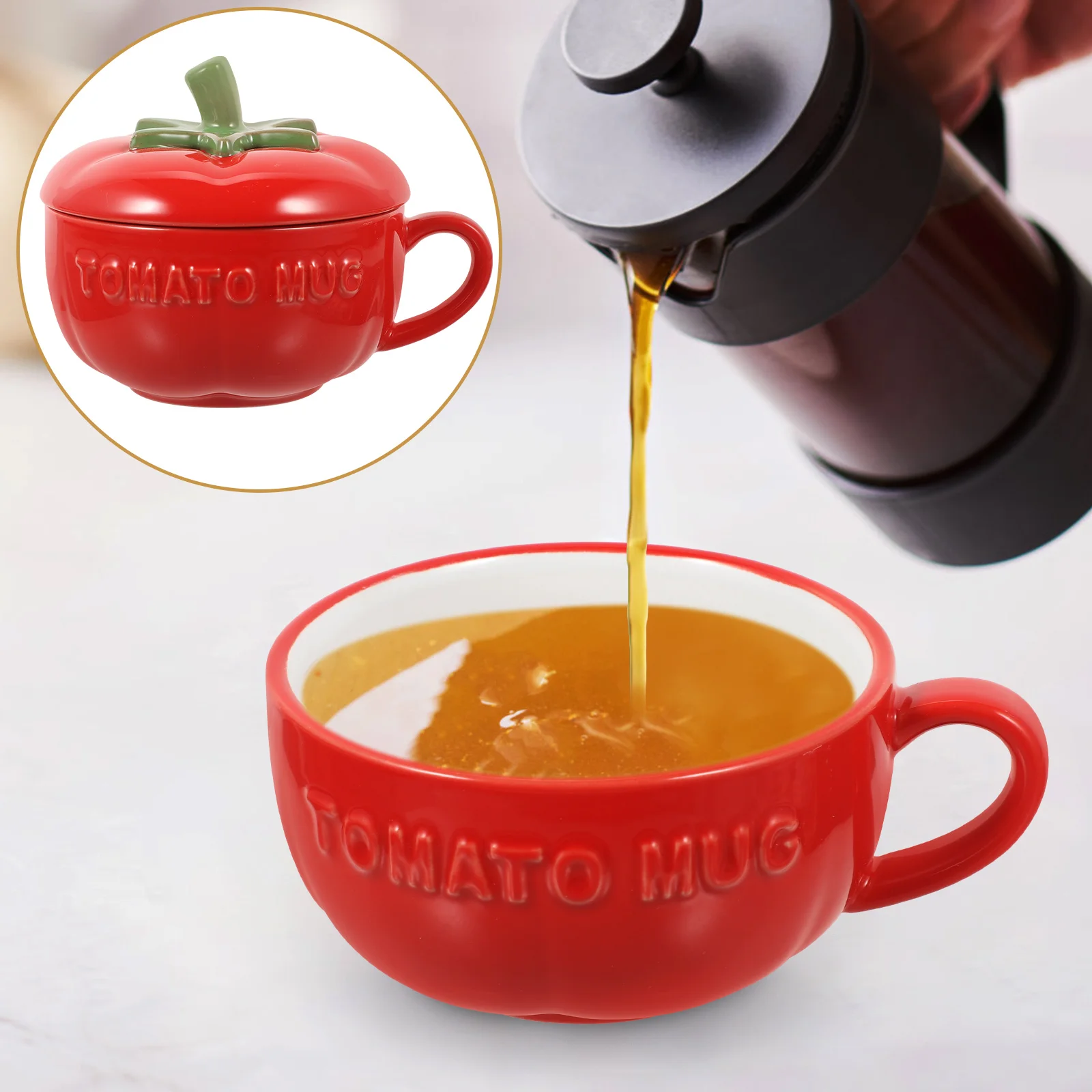 

Multi-Use with Cover Mug Ceramic Drink Container for Hot Chocolate Coffee Tea Home Office School Restaurant Gift