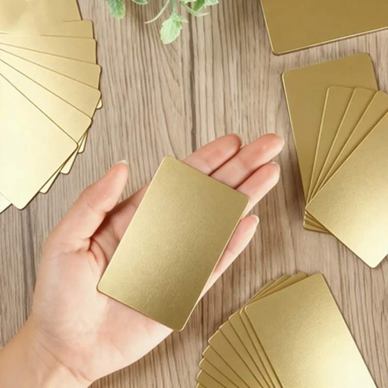 21pcs Gold Delicate Aluminum Nameplate Custom Signature Pattern Card Anti Corrosion Metal Sheet for Business Name Engraving