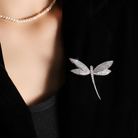 Trendy Exquisite Corsage Autumn and Winter Coat Cardigan Pin Elegant Zircon Dragonfly Brooches Gifts Jewelry Badges Scarf Clasp