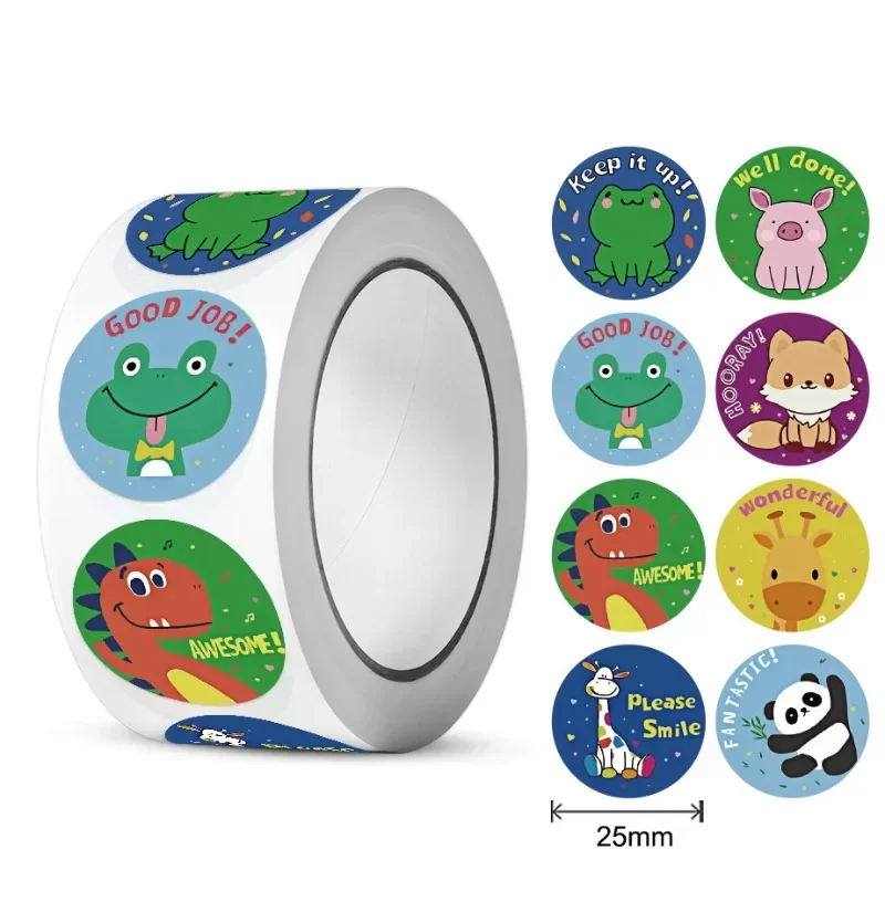 Cute Sticker for Kids Animals Face Reward Sticker for Classroom Teacher Supplies Motivational Scrapbooking