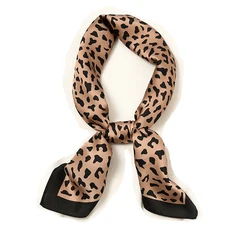 Fashion 70*70cm Square Bandana Head Scarf Leopard Print For Women Shawls Kerchief Handkerchief Silk Satin Women's Hijab