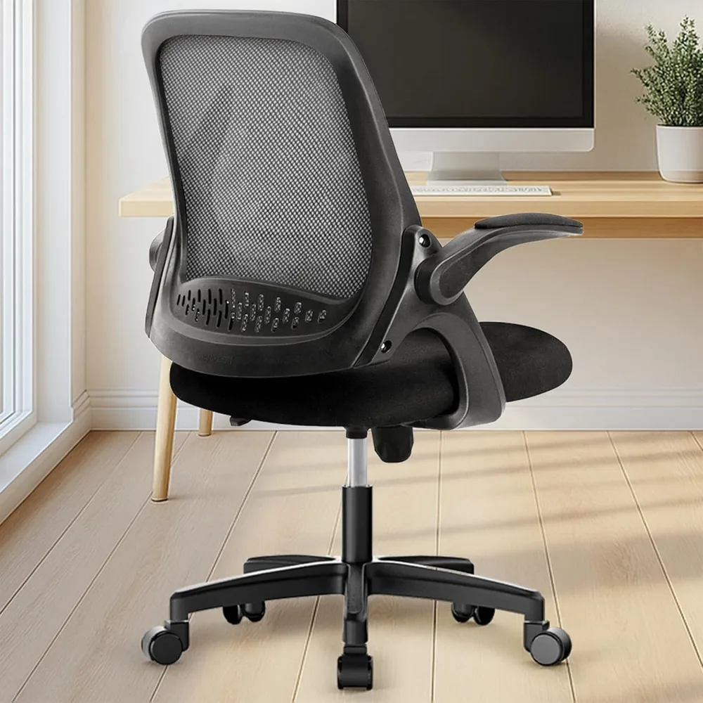 

Office Desk Computer Gaming Ergonomic Chair with Lumbar Back Support Adjustable Height Swivel Wheels Flip-up Arms Mesh Chair fo