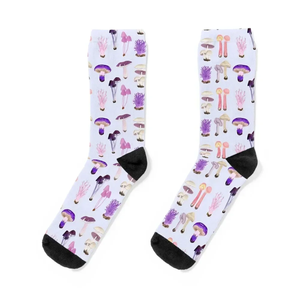 

Purples & Pinks - a mix of Kay Smith Mushrooms Socks Stockings compression basketball retro shoes Socks Women's Men's