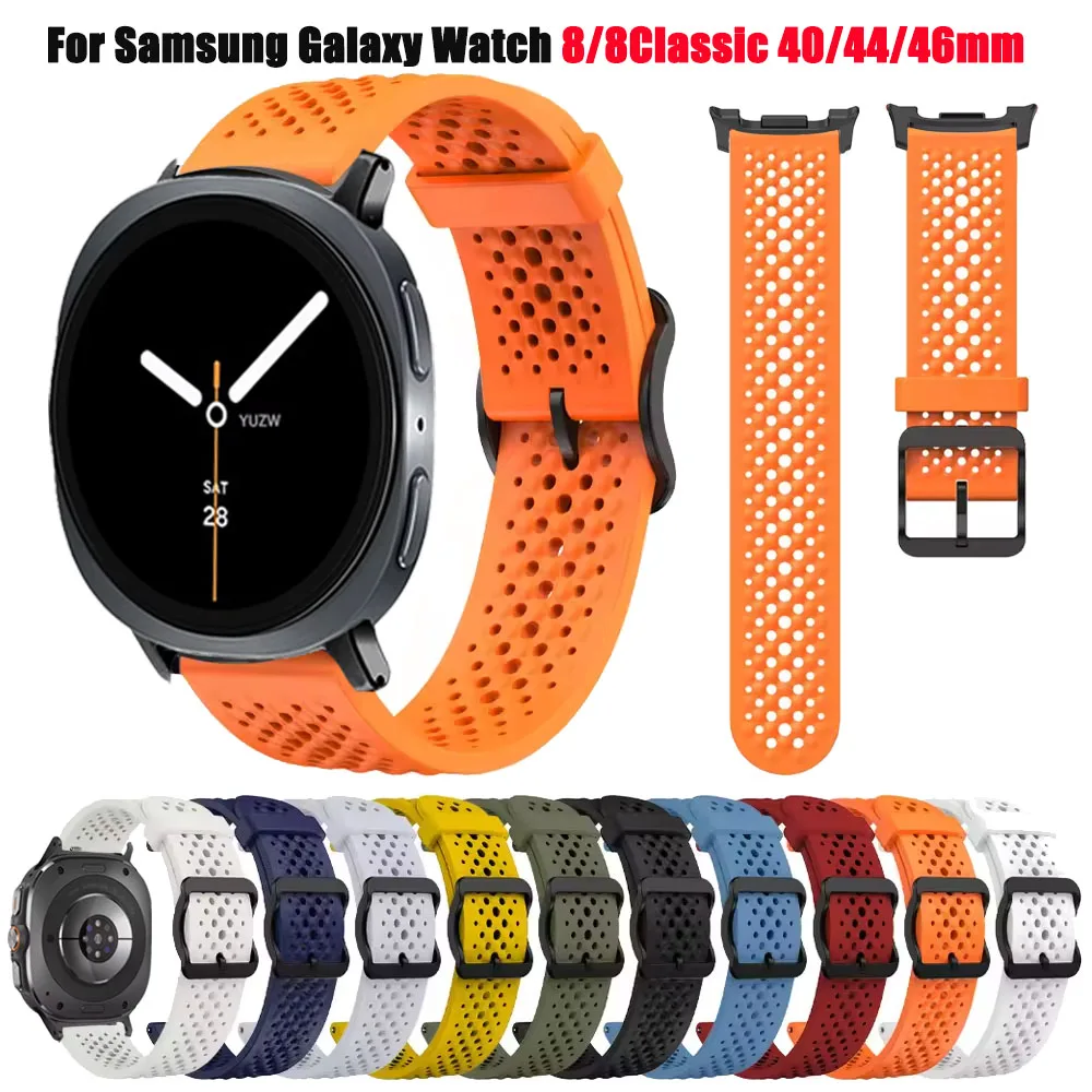 Sport Breathable Bracelet For Samsung Galaxy Watch 8/8Classic 40/44/46mm Strap For Galaxy Watch Ultra 47mm Silicone Watch Strap