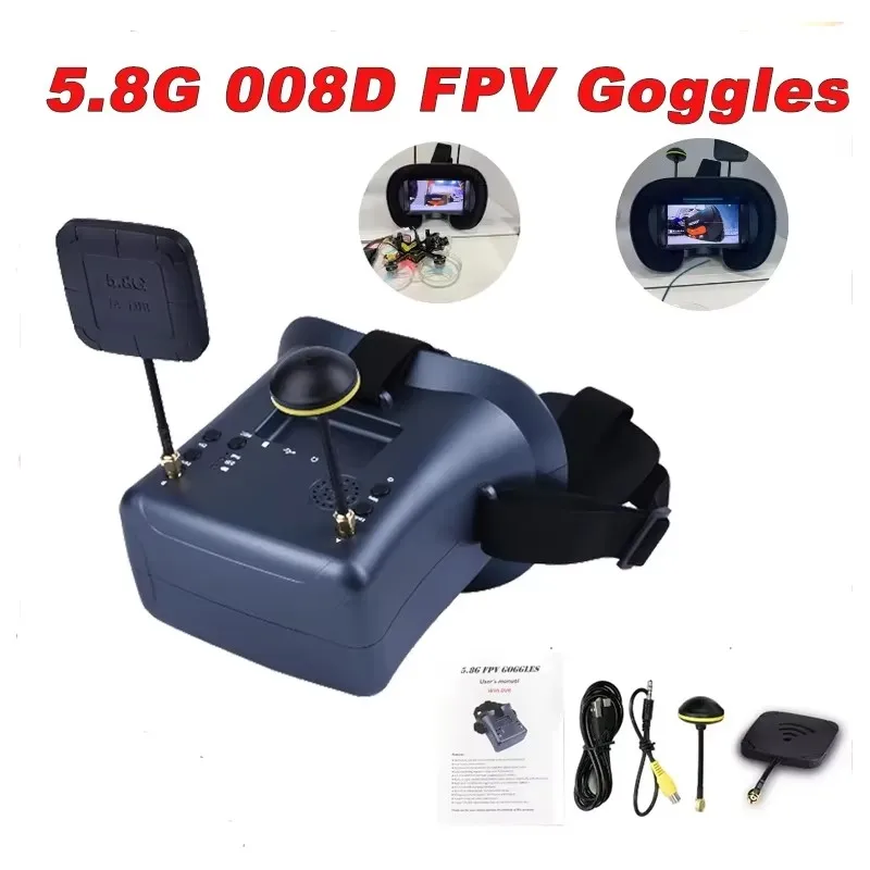 008D PRO FPV Goggle 5.8GHz 40ch Receiver with DVR 3.7V/2000mAh Battery 4.3 inch HD LCD 16:9 for Racing Drone Micro BWhoop Drone