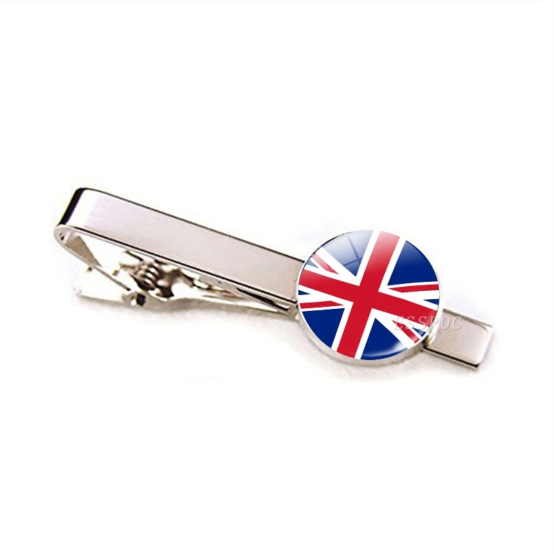 30 Countries National Flag Tie Clips Men Fashion Metal Necktie USA Flag Clip Pins Button Wedding Suit Accessories