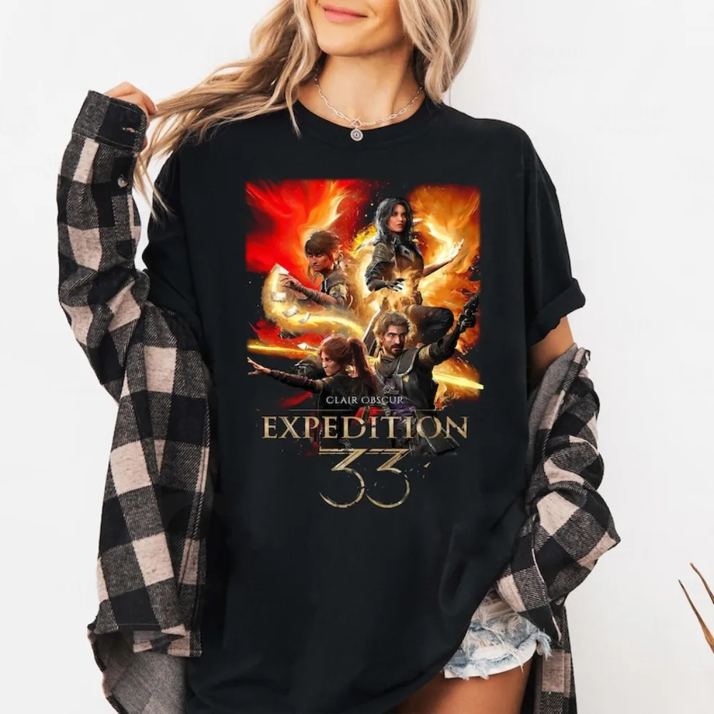 

2025 Hot Game Clair Obscur Expedition 33 Merch Trendy Short Sleeve Women T-Shirt Unisex Sport Harajuku Y2k Tops Women Clothes
