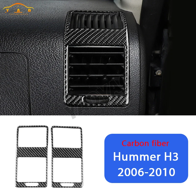

For Hummer H3 2006 2007 2008 2009 2010 Real Carbon Fiber Car Accessories Dashboard Air Vent Decorative Trim Cover Soft Sticker