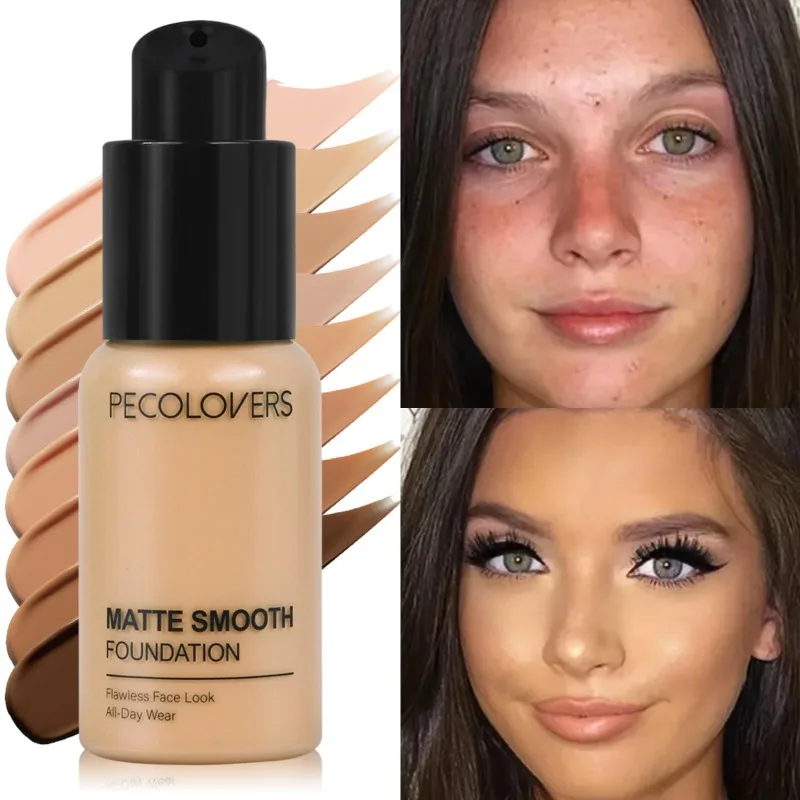 Waterproof and Sweat-proof Liquid Foundation, Natural and Long-lasting, Without Makeup Removal, Facial Cosmetics