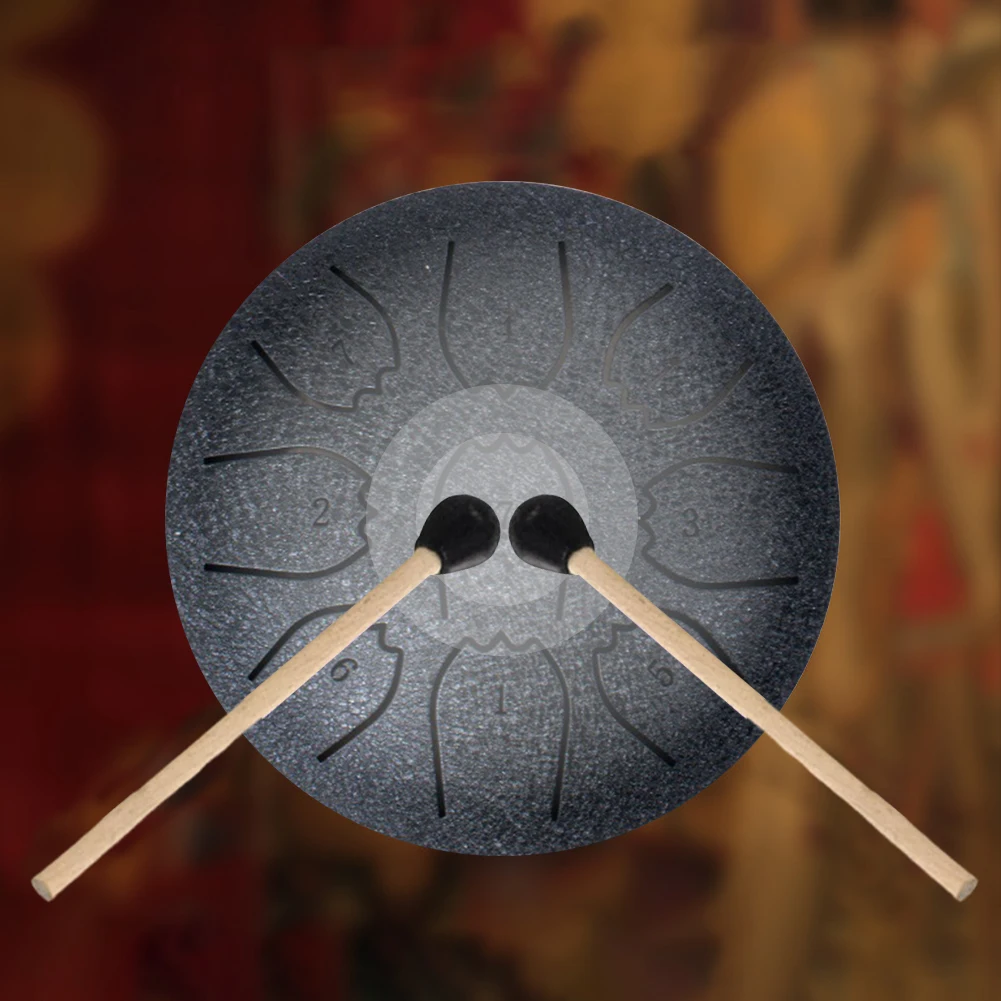 

Mini Chakra Drum 4 Inches 9 Notes Waterproof Meditation Rain Chime Ethereal Hand Pan for Meditation Yoga Musical Education