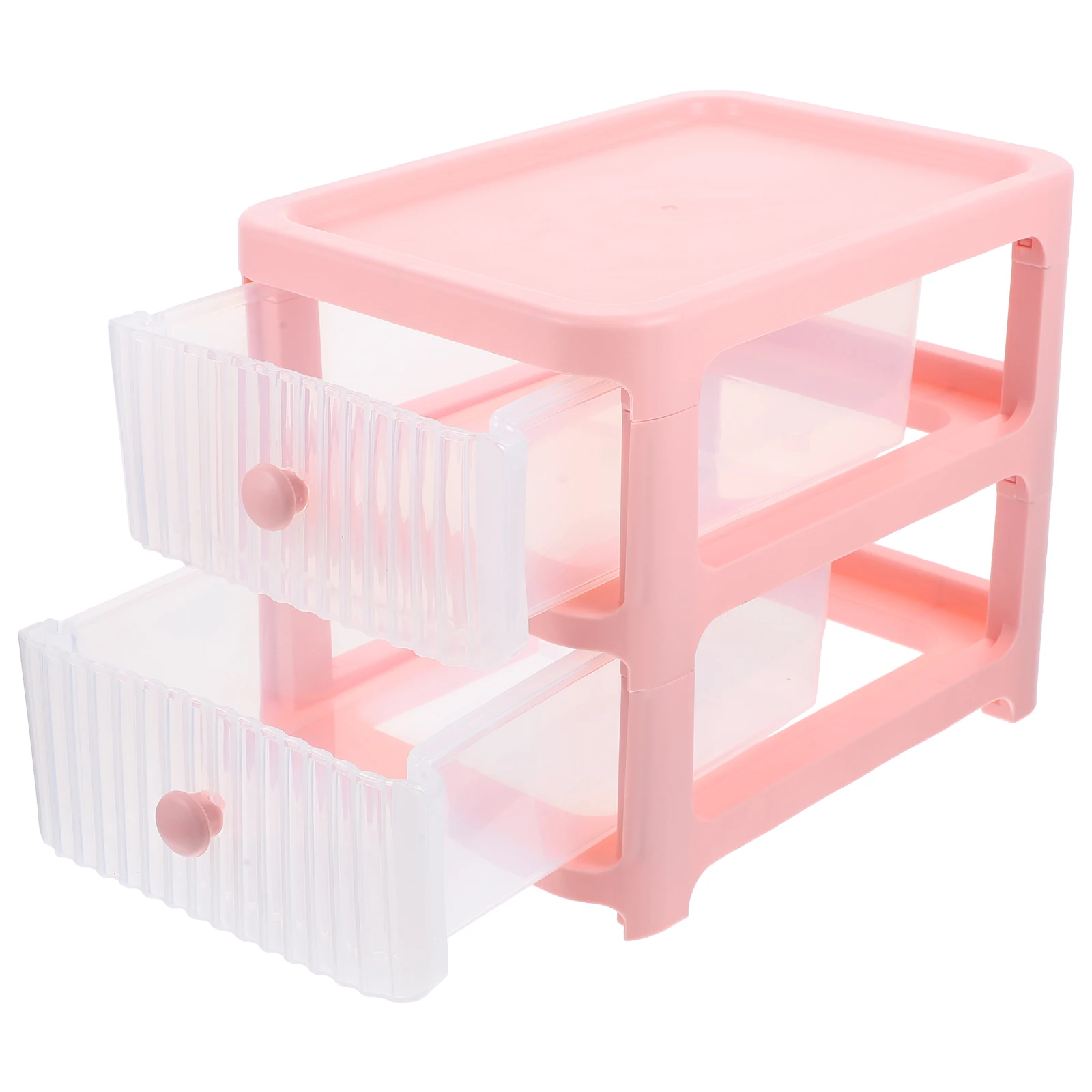 

Storage Drawer Box Stationery Organiser Organizer Plastic Drawers Pink Countertop Office