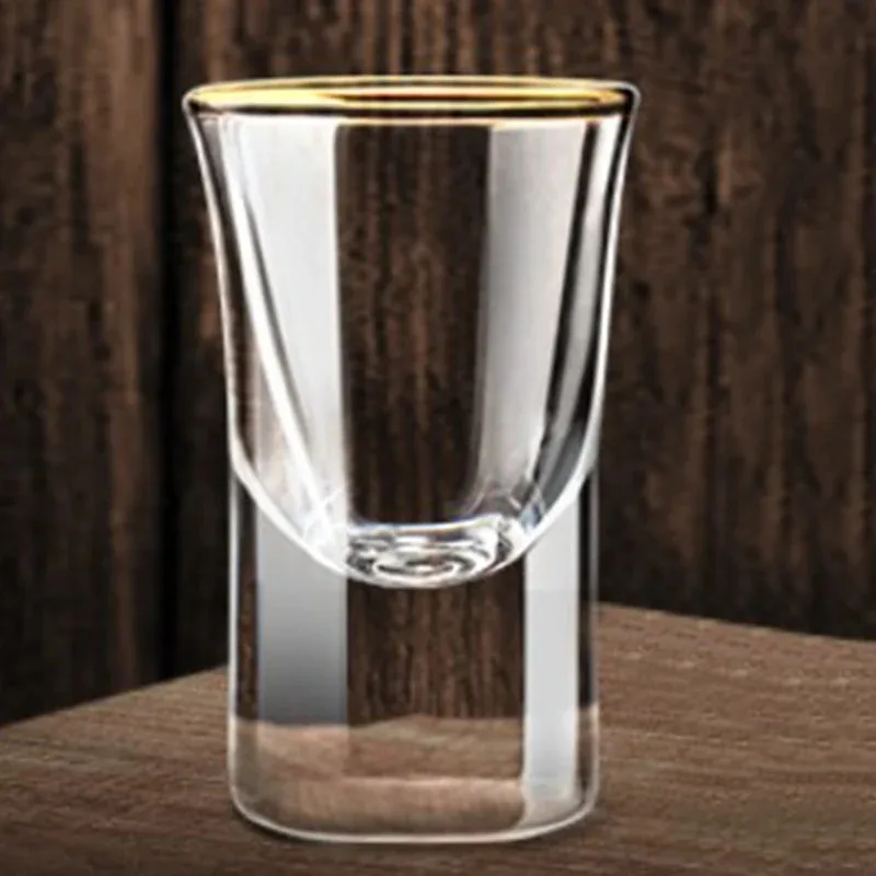 

6pcs Set Baijiu Wine Glasses Golden Edge Spirits Cup Whiskey Cocktail Drinking Glasses Drinkware Luxury Modern Sets Household