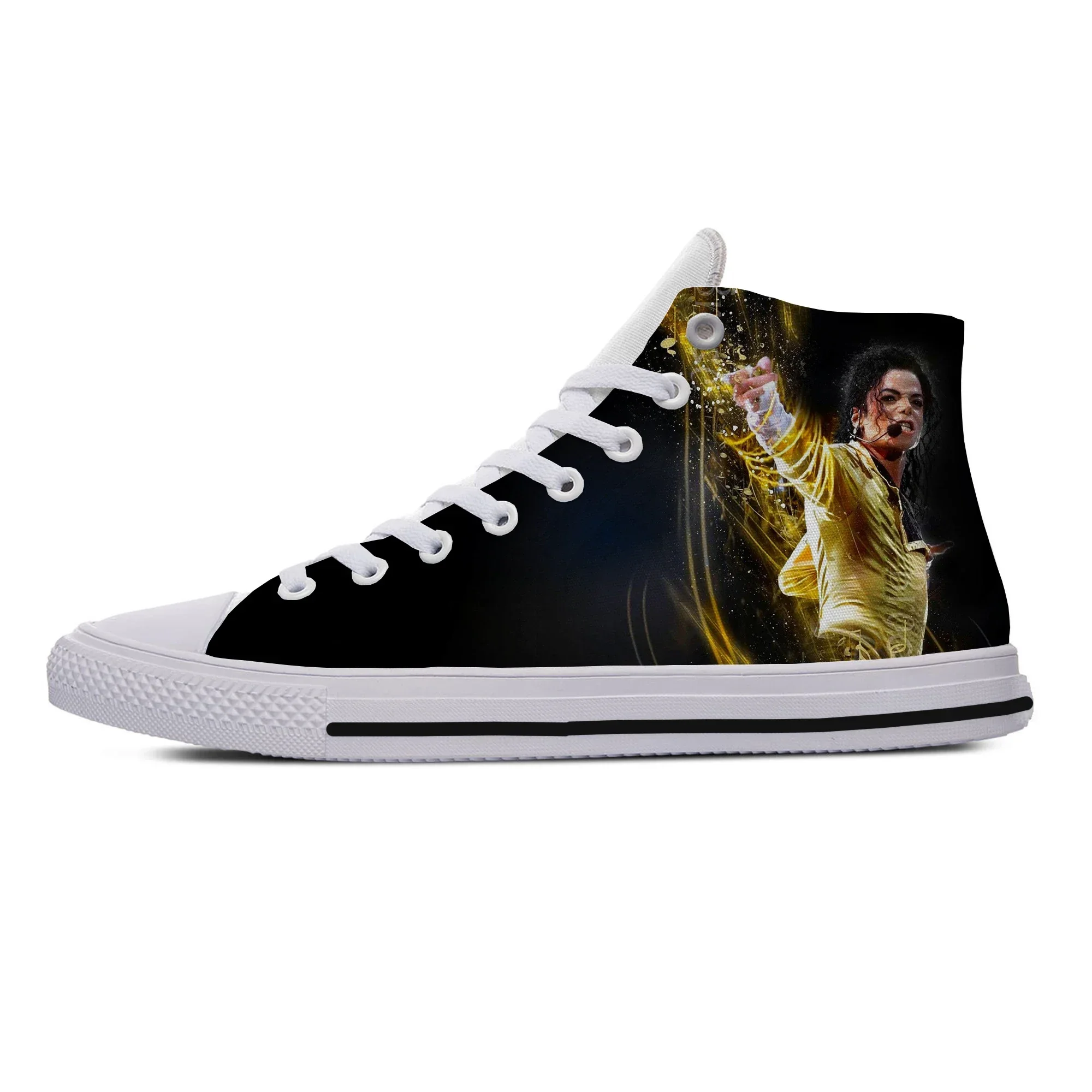 

Hot Cool Men Women Hip Hop Fashion Shoes Summer New Mens King of Pop Michael Jackson Comfortable High Help Classic Canvas Shoes