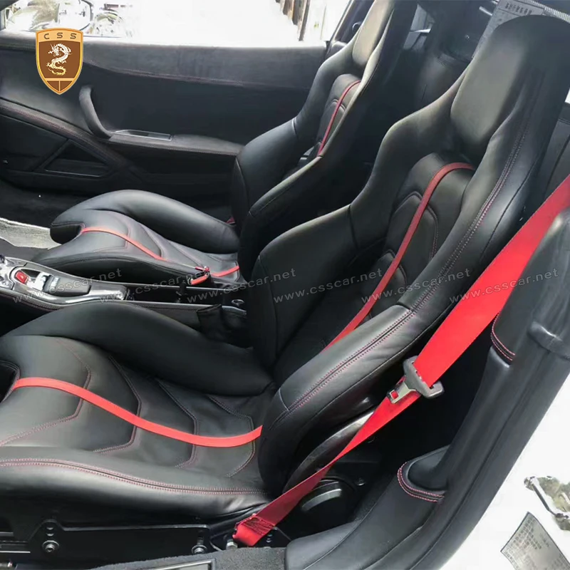 1 Pair Car Racing Seats For Ferrari SF90 296 458 488 F12 812 Universal High Quality Dry Carbon Fiber Interior Bucket Seats