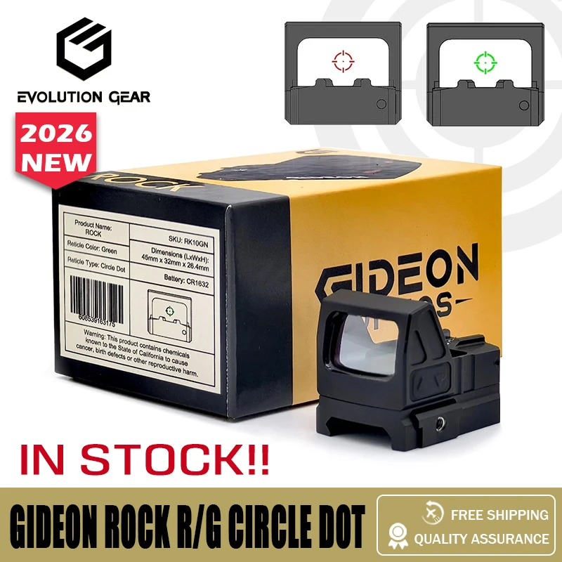

Gideon Optics Rock 1x22mm Reflex Sight 3 MOA Red/Green Dot Cicle Reticle For RM06 Cut