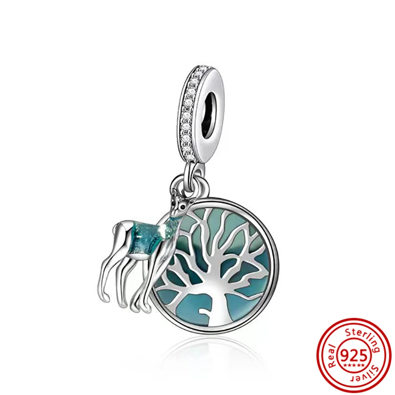 925 argento inverno fiocco di neve casa alce babbo natale calzino albero mela Charm Bead Fit originale bracciale Pandora gioielli per il giorno di natale