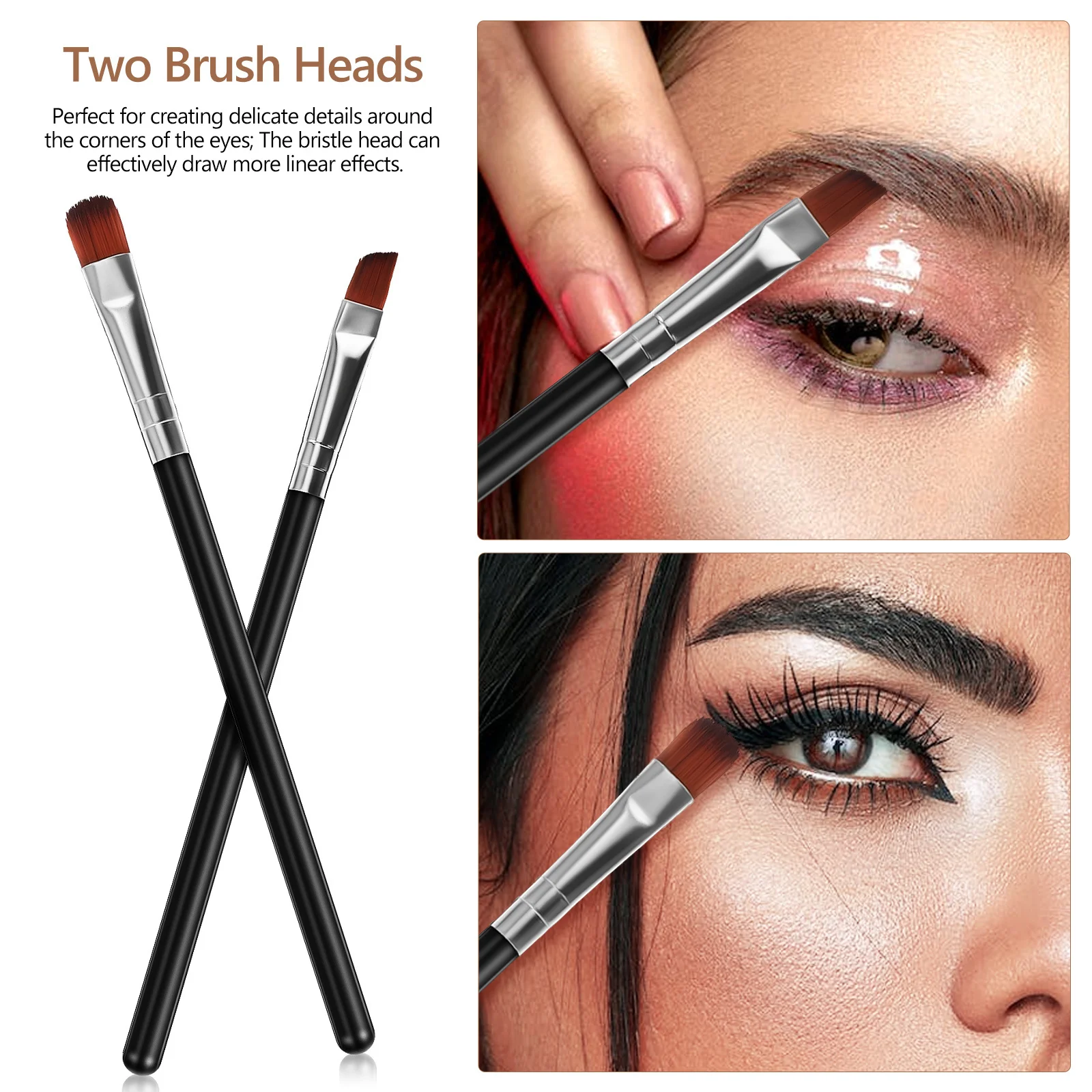 6Pcs Eyebrow Brush Set Professional Makeup Brushes Multifunctional for Eyebrow Powder Mascara Blending Shaping
