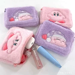Kirbys Bag Cute Cartoon Kirbies Anime Figure Plush Wallet Girl Makeup Bag Portable Handbag Kawaii Stuffed Animal Children's Gift