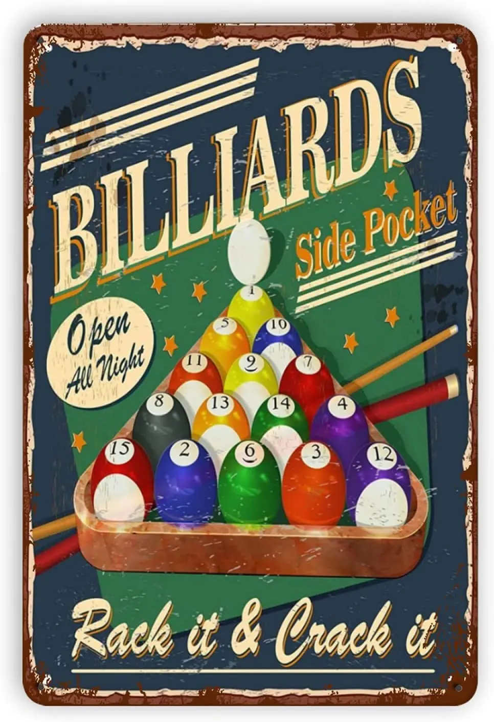 Funny Billiards Metal Tin Sign Pool Table Accessories Pool Room Decor Playing Pool Billiards Gifts  Men Billiard Hall Decoration