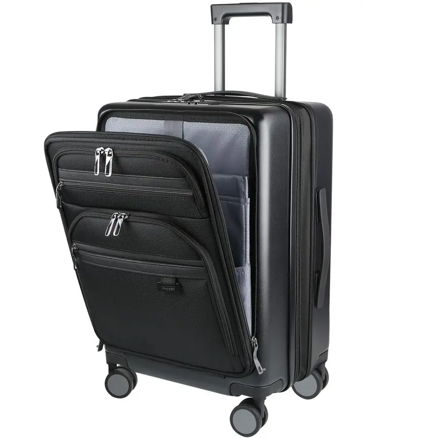 

Расширяемая ручная кладь 22x14x9 авиакомпании, одобренная передними деловыми карманами, 20-дюймовыми чемоданами на колесах, ручная кладь