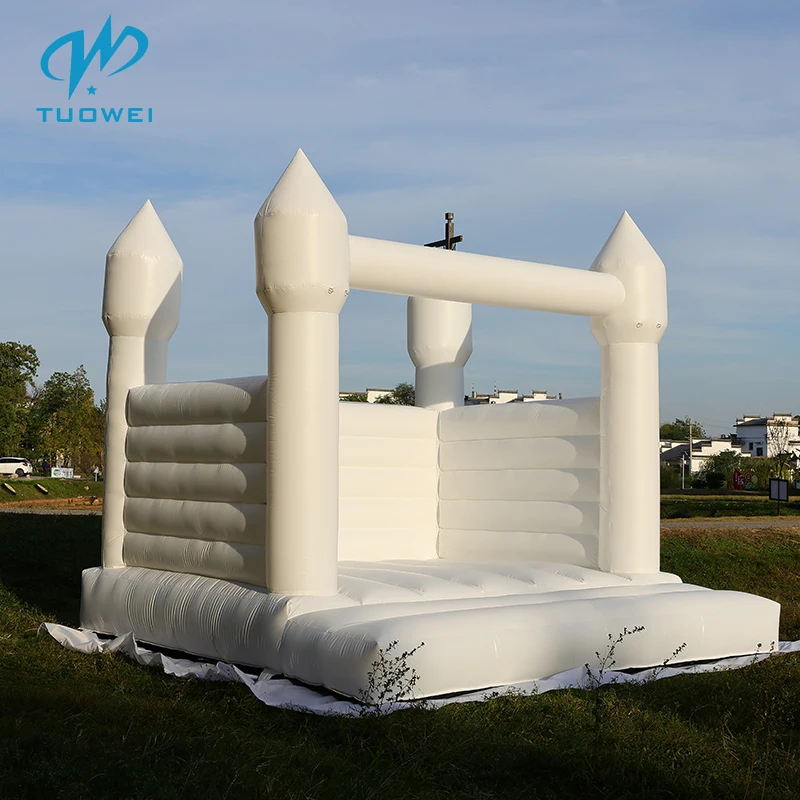 PVC Wit Springkasteel Groot Opblaasbaar Springkasteel Voor Kinderen Buiten Verjaardagsfeestje Decor Bruiloft Carnaval Springkasteel