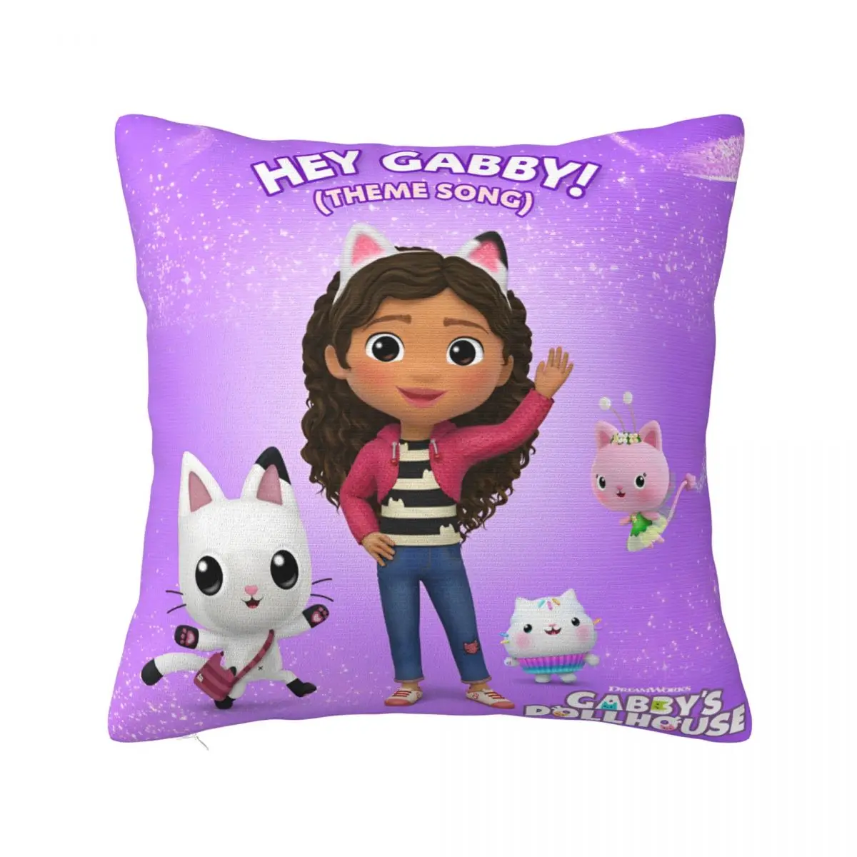 Gabbys Dollhouse Cartoon Pillowcase Double-sided Printing Polyester Cushion Cover Decorations Pillow Case Cover Seater