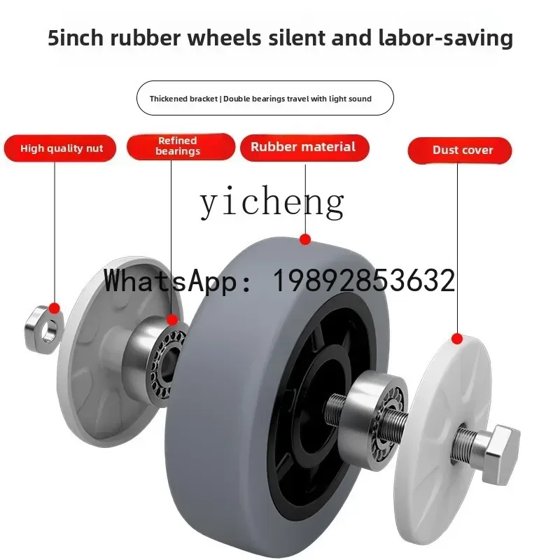 Q5 carrinho de liga de alumínio manuseio caminhão de mesa 304 alça de aço inoxidável reboque dobrável carrinho leve e silencioso