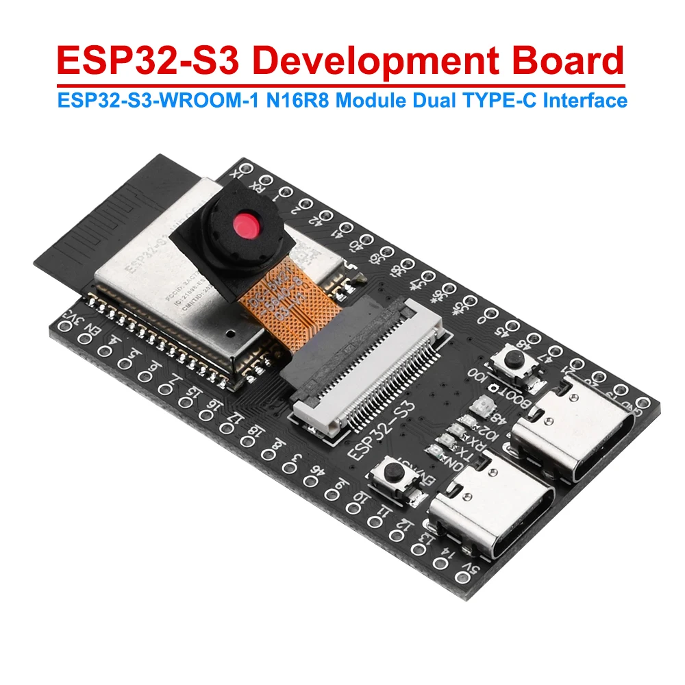 ESP32-S3 WROOM CAM development board WiFi Bluetooth module onboard ESP32-S3-WROOM-1 N16R8 module dual TYPE-C interface