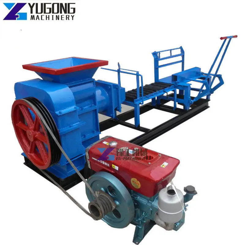 Diesel Clay Brick Making Machine Soil Brick Extruder,mud Brick Machine with Functions To Cut The Clay Strip Into Bricks