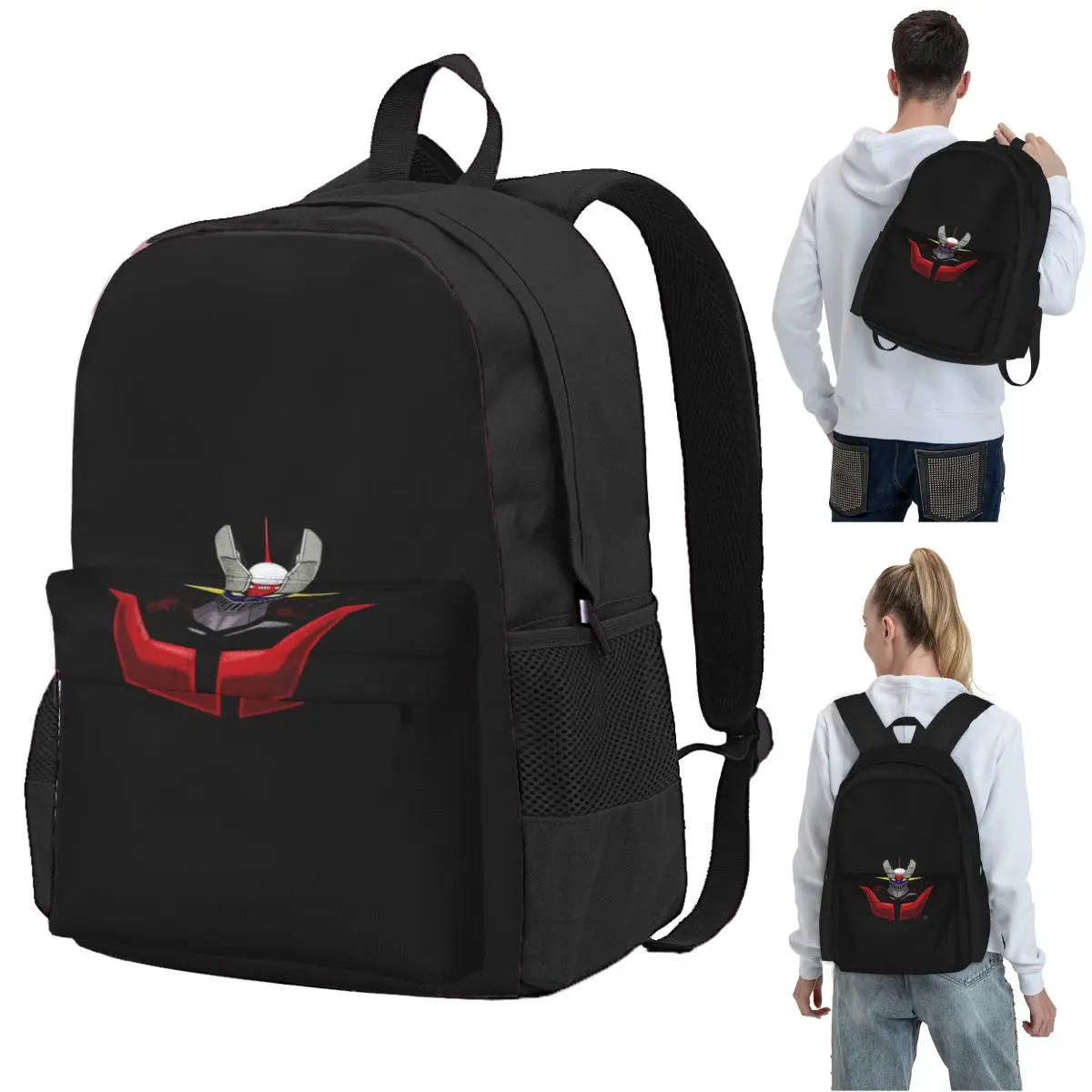 

Mazinger Z Goldorak Actarus Grendizer Mask Backpack Student BookBag Children School Bag Computer Shoulder Bags for Men Women