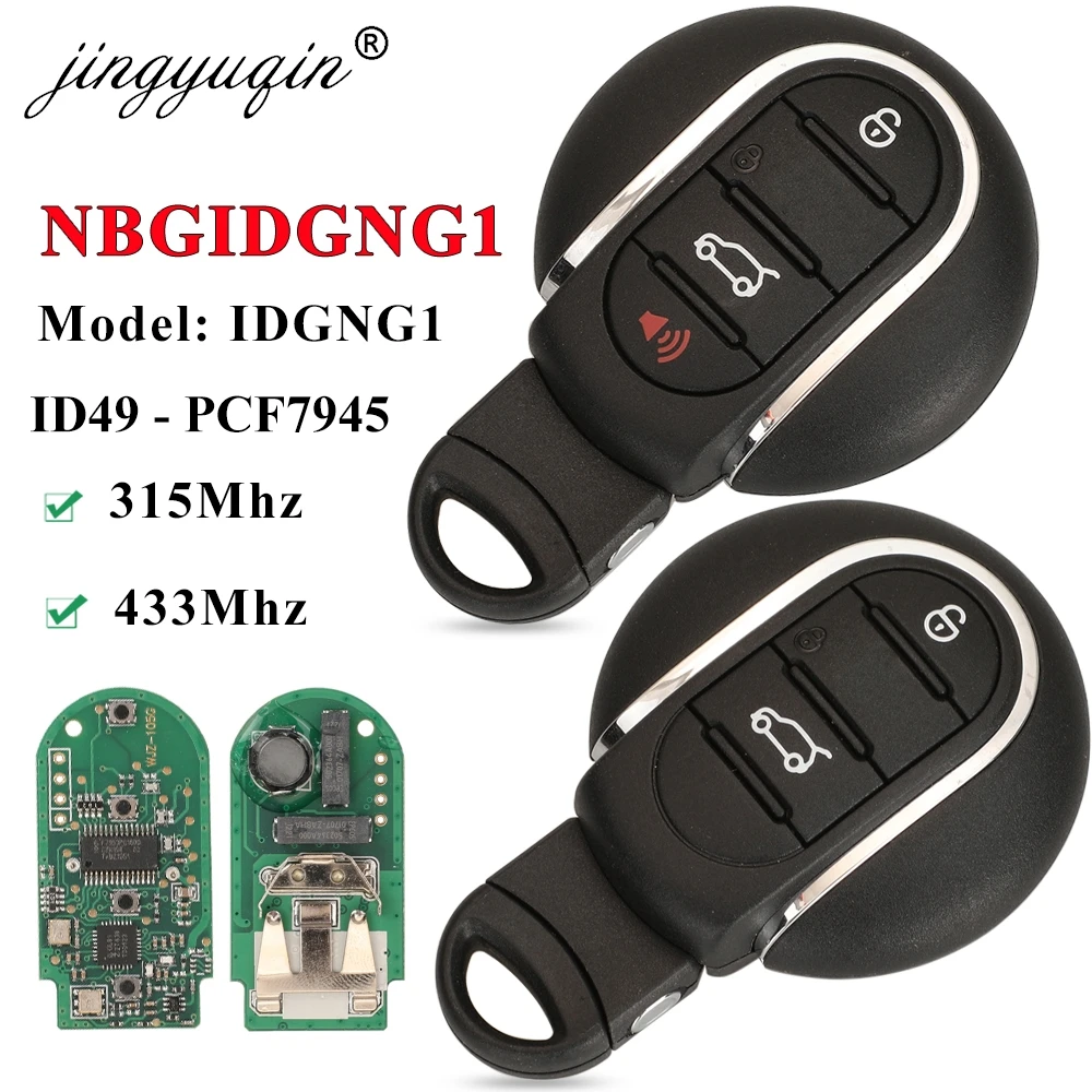 jingyuqin 3/4BTN Smart Remote Car Key Fob 315MHz 434MHz ID49 for BMW Mini Cooper Countryman Clubman F-Series F55 F56 2015-2018