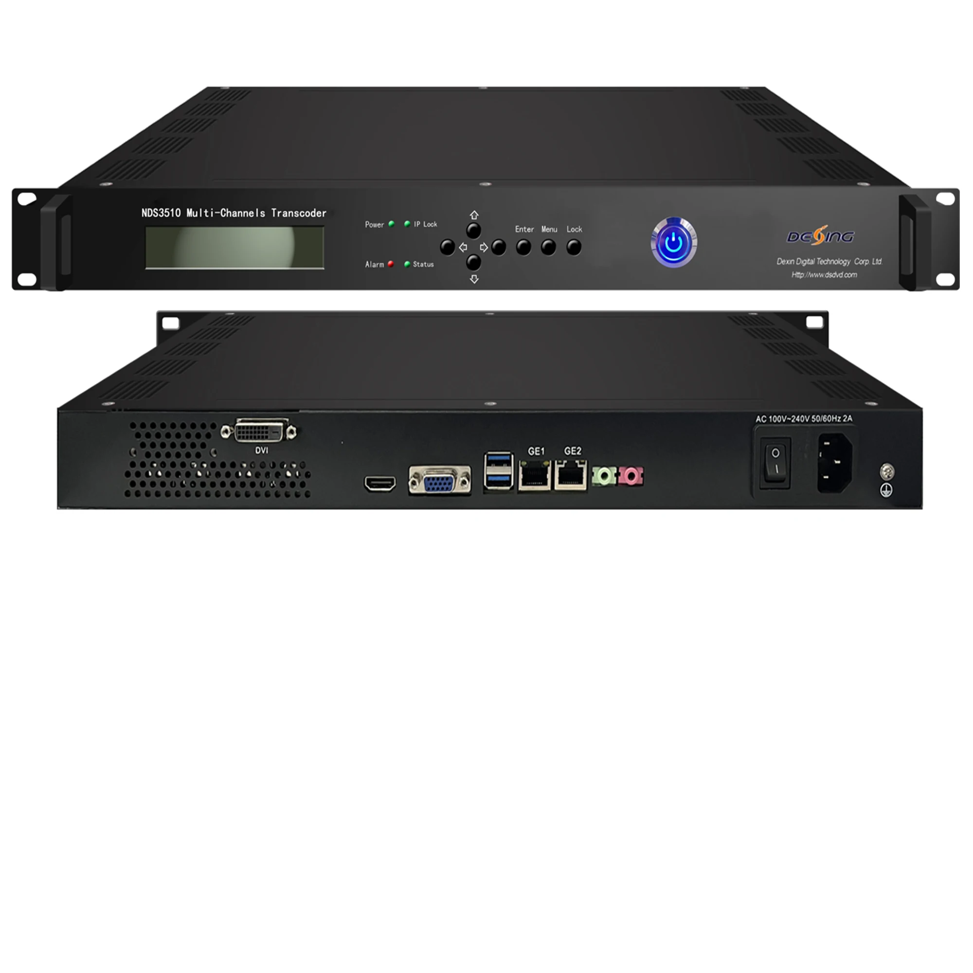 Transcodificador multicanal de áudio/vídeo IP para IP MPEG-2/VC1/VP8/H.264/H.265 para H.264 H.265 Taxa de bits reduzida
