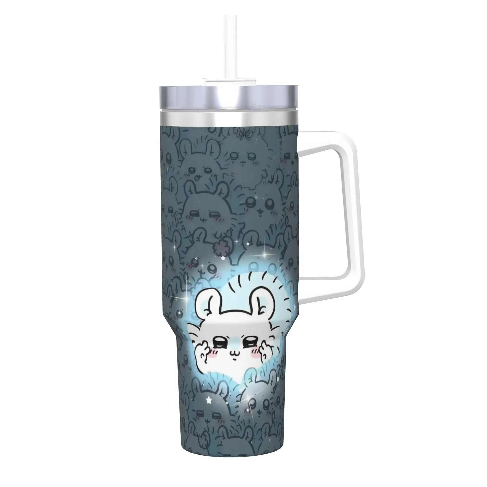 Stainless Steel Tumbler Chiikawas Kawaii Anime Cute Bunny Usagi Thermal Cups  Insulated Cold Drink Mugs Cup Driving Water Bottle