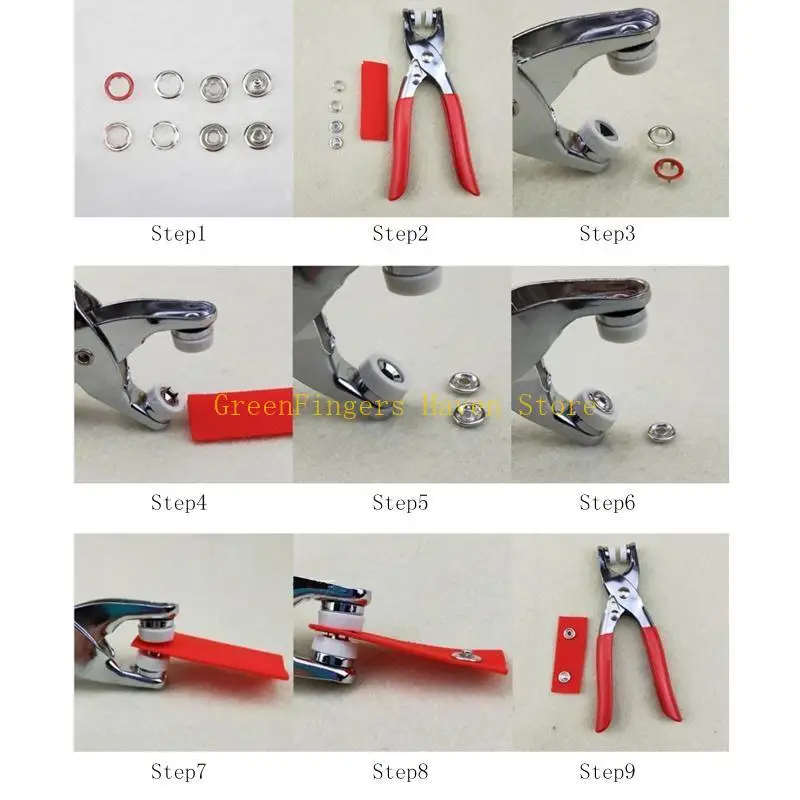 F68D 200 pz 10 Colori Puntale in Metallo Bottone a pressione Occhielli Fissaggio con Pinza a Mano Strumenti per Fai da