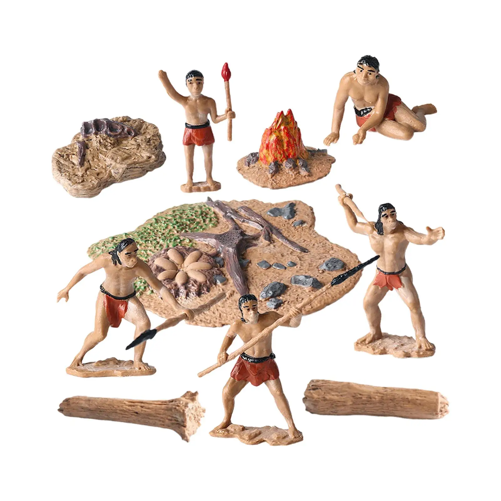 10Pcs Primitive People Decor Primitive People Statue Caveman Scenery Cute Mini Presents Statue Figurines for Shelf Household