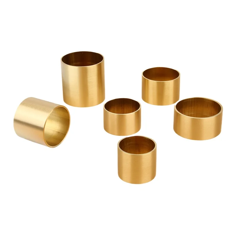 Brass Round Foot Sleeve Light Luxury Simple Furniture Corner Protector Round Pipe Table and Chair Foot Sleeve  Brass Decoration