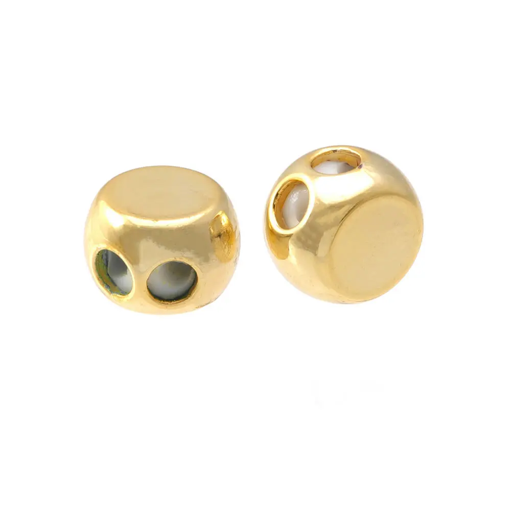 3MM 4MM 5MM 6MM 7MM 18K Gold Color Brass and Rubber Spacer Beads Charms Connector Diy Jewelry Findings Accessories