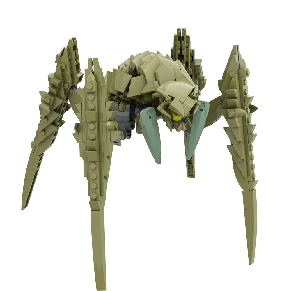MOC 스파이더 메카 로봇 빌딩 블록, 핸들 브래킷이 있는 DIY 조립 모델 키트, 어린이 성인을 위한 창의적인 선물