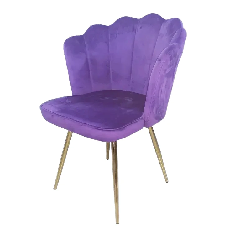 #@Adjustable Gold Mid Century Modern Velvet Dining Chairs Purple Luxurious Accent Dining Furniture Velvet Chairs