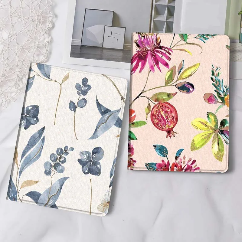 

Blue Leaf Flower Pattern Gift Tablet Case For Apple iPad Air Pro mini 1 2 3 4 5 6 7 8 9 11 M2 M3 M5 M4 5th 6th 7th 10th 11th