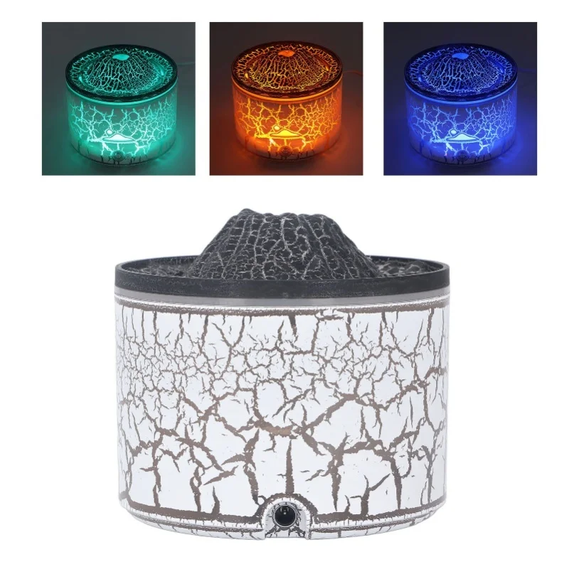 Volcano Essential Oil Diffuser, Aroma Humidifier, Flame Effect, Nebulizing Mist, 230ml, Bedroom Decor