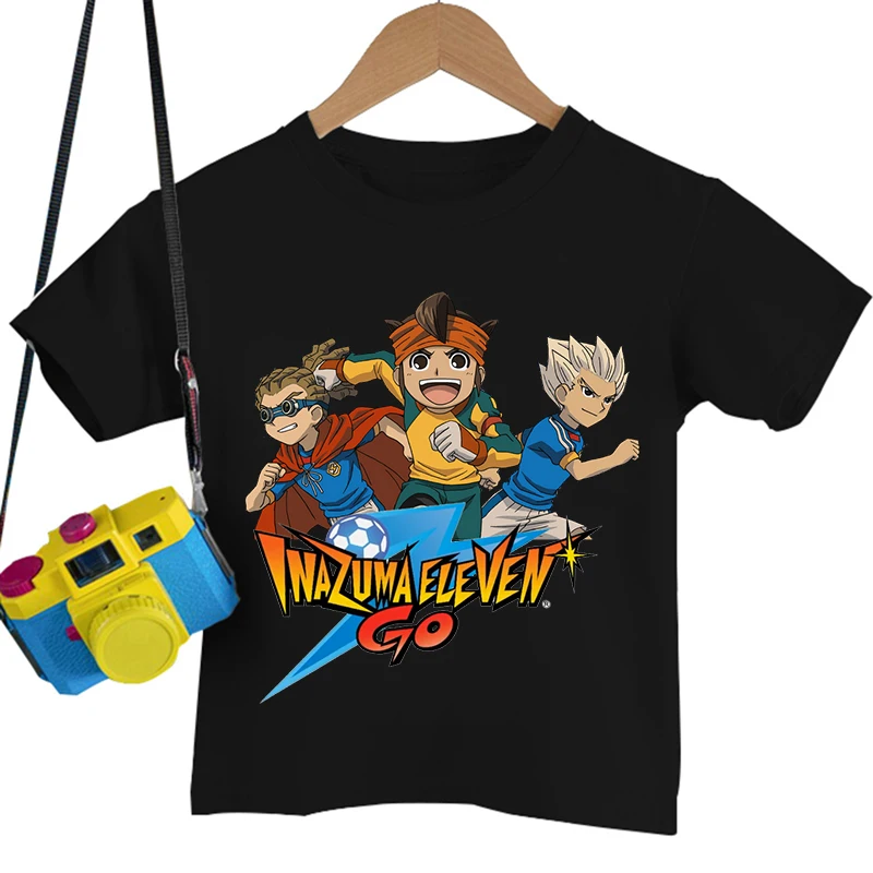 New Inazuma Eleven Go Tshirt Boys Girls Cartoon Y2K Harajuku Anime Fashion Kids Clothes Funny Graphic Tees Tops Creative Tshirts