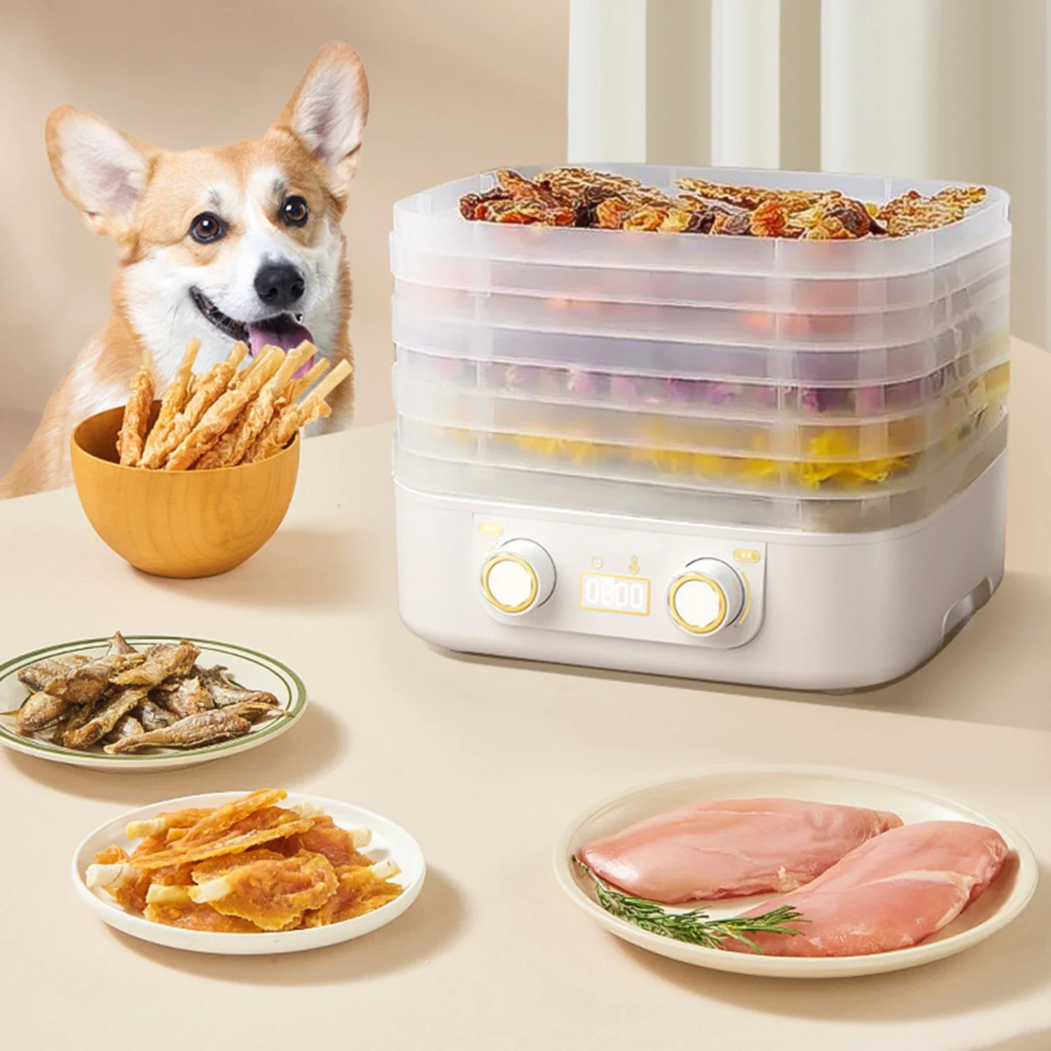 Intelligent Fruit Dryer Long Lasting Thermostatic Food Dehydrator Fruit Vegetable Meat Dehydrated Pet Snack Drying Machine