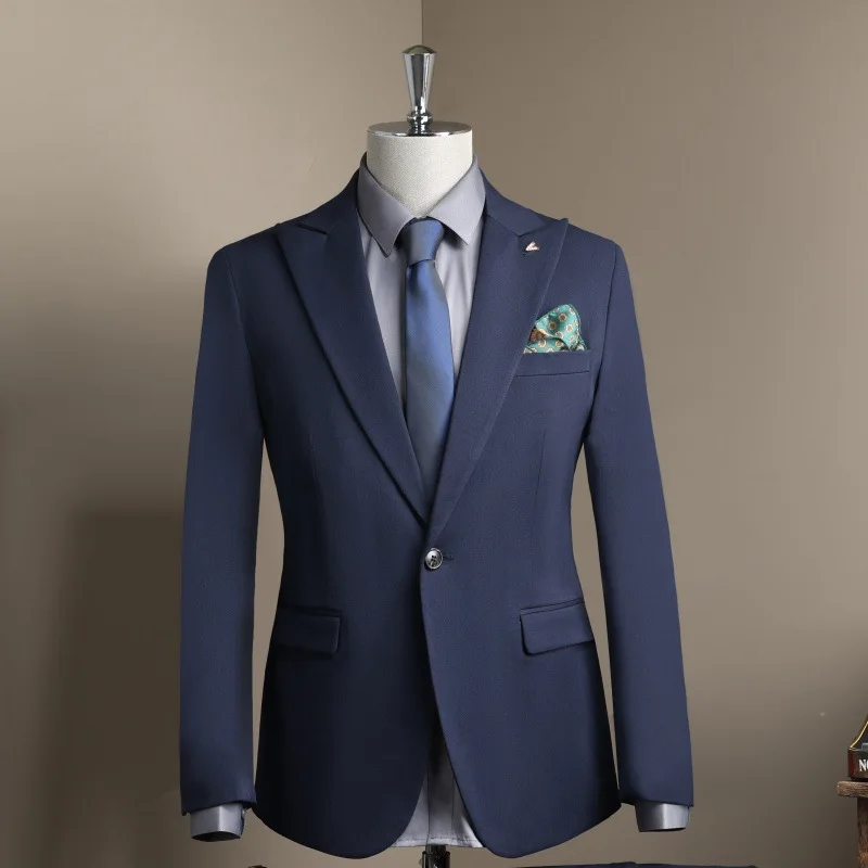 

Man Blazer Spring Autumn Turn Down Collar Single-breasted Male Outerwear Business Casual Long Sleeve Versatile Men Suit Coat