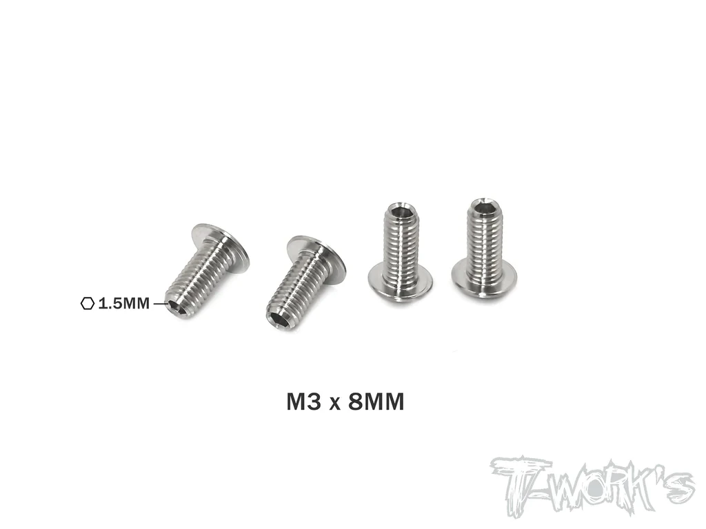 Original T works TP-087 64 M3 M4 M5 Titanium Down Stop Screws 4pcs Professional Rc part