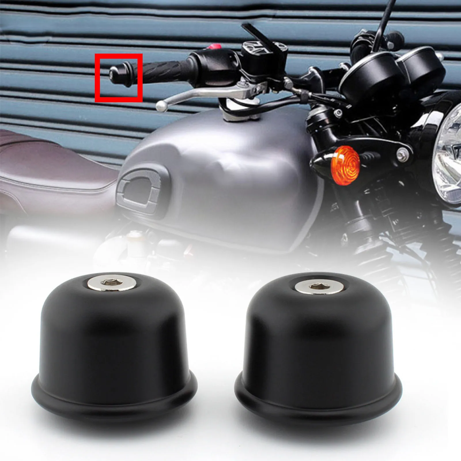 

Fit for TRIUMPH Bonneville Street Twin Bonneville T100 T120 Black Handle Bar End Cap Cover