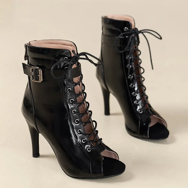 

2023 New Sexy Women Black High Heels Party Women's shoes For Latin Dancing Outdoor Stilettos Booties Plus Size